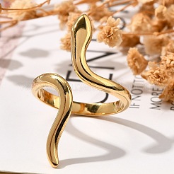 Snake 304 Stainless Steel Open Cuff Rings for Women&nbsp;RJEW-M046-02G