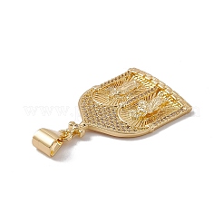 Brass Micro Pave Clear Cubic Zirconia Pendants&nbsp;KK-G439-15G