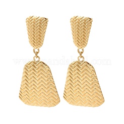 304 Stainless Steel Trapezoid Dangle Stud Earrings&nbsp;EJEW-K268-38G