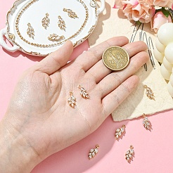6Pcs Brass Micro Pave Clear Cubic Zirconia Pendants&nbsp;ZIRC-YW0001-23