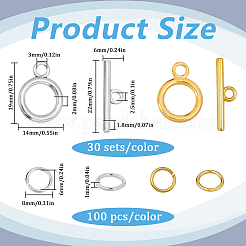 60Pcs 2 Colors Tibetan Style Alloy Toggle Clasps&nbsp;FIND-SP0001-24