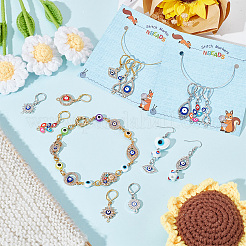 Evil Eye Theme Stitch Markers&nbsp;HJEW-AB00203