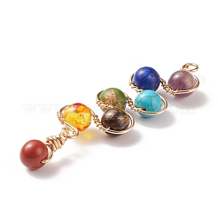 Chakra Gemstone Beaded Big Pendants&nbsp;PALLOY-JF01626