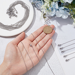 20Pcs 304 Stainless Steel Cable Chain Necklaces Set for Men Women&nbsp;MAK-NB0001-15P