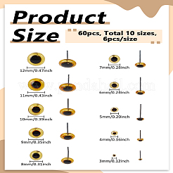 60Pcs 10 Styles Craft Glass Doll Eyes&nbsp;DIY-LP0001-90