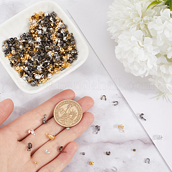 1400Pcs 16 Styles Iron Bead Tips with Brass Crimp Beads with Brass Wire Guardian and Protectors with Brass Crimp Beads Covers&nbsp;FIND-SC0010-79