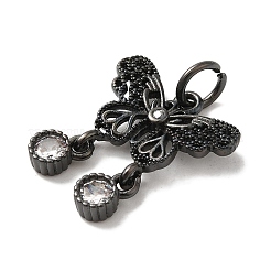Brass Micro Pave Cubic Zirconia Pendants&nbsp;KK-C072-36B