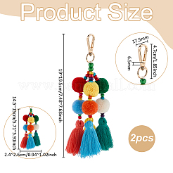 Cotton Tassels Pendant Decorations&nbsp;HJEW-WH0102-014