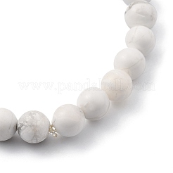 Men's Natural Howlite & Lava Rock Stretch Beaded Bracelets Sets&nbsp;BJEW-JB05429
