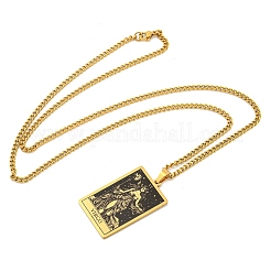 304 Stainless Steel Tarot Pendant Necklaces&nbsp;NJEW-A026-01G-06