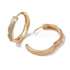 Brass Micro Pave Cubic Zirconia Hoop Earrings&nbsp;EJEW-M238-66KCG
