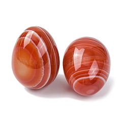 Natural Red Banded Agate(Dyed & Heated) Egg Stone&nbsp;G-L654-H01-01
