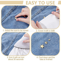 1200Pcs 4 Styles Aluminum Hotfix Iron On Star Studs&nbsp;FIND-NB0006-17G