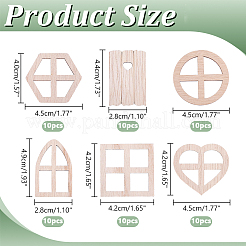 60Pcs 6 Styles Wood Elf Door&nbsp;WOOD-WR0001-29