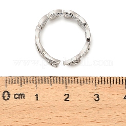 Brass Micro Pave Cubic Zirconia Cuff Rings&nbsp;RJEW-P169-03P