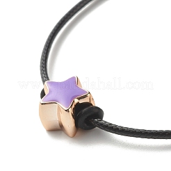 Star Acrylic Enamel Beads Adjustable Cord Bracelet for Teen Girl Women&nbsp;BJEW-JB07050