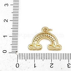 Brass Micro Pave Clear Cubic Zirconia Pendants&nbsp;KK-D409-17G