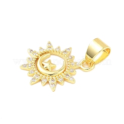 Brass Micro Pave Cubic Zirconia Pendants&nbsp;KK-D357-16E-G