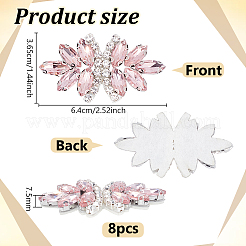 8Pcs Polyester and Glass Rhinestone Applqiues&nbsp;PATC-FG0003-87B