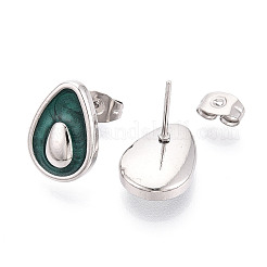 304 Stainless Steel Enamel Stud Earrings&nbsp;EJEW-T047-23P