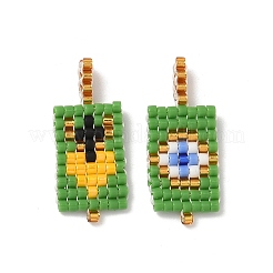 2Pcs 2 Styles Glass Seed Beaded Pendants&nbsp;PALLOY-MZ00910