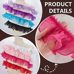 16M 8 Colors Polyester Lace Ribbons Pleated Garment Accessory&nbsp;DIY-GA0008-45