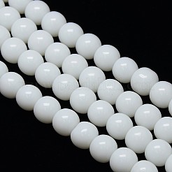 Opaque Solid Color Crystal Glass Round Beads Strands&nbsp;EGLA-F037-10mm-E01