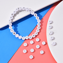 White Opaque Acrylic Beads&nbsp;PACR-YW0001-04B