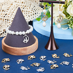 36Pcs 2 Colors Alloy with Rhinestone Pendants&nbsp;RB-SC0001-09