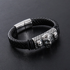 Punk Braided PU Leather Cord Bracelets&nbsp;JD5649-2