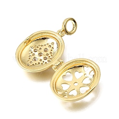 Brass Micro Pave Clear Cubic Zirconia Diffuser Locket Pendants&nbsp;KK-A303-28E-G