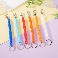 6Pcs Plastic Spiral Retractable Spring Coil Keychains&nbsp;KEYC-TA0004-83