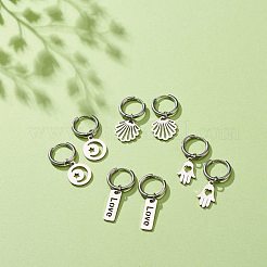 Non-Tarnish 304 Stainless Steel Dangle Hoop Earrings for Women&nbsp;EJEW-JE05037