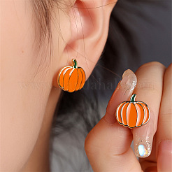 Pumpkin Alloy Enamel Stud Earrings&nbsp;FS-WG288E2-01