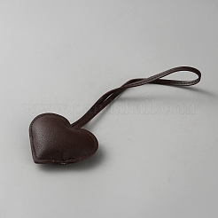 Imitation Leather Heart Pendant Decorations&nbsp;HJEW-WH0036-129A