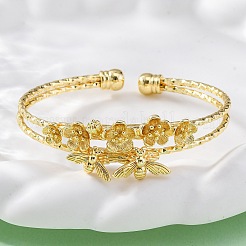 Brass Cuff Bangles&nbsp;BJEW-U025-01G-02