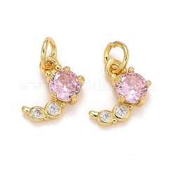 Rack Plating  Brass Micro Pave Cubic Zirconia Charms&nbsp;KK-F832-02-G
