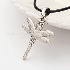 Dragonfly Tibetan Style Alloy Pendant Necklaces&nbsp;NJEW-F197-35