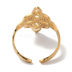 304 Stainless Steel Witch Knot Open Cuff Rings for Women&nbsp;X-AJEW-U005-01G