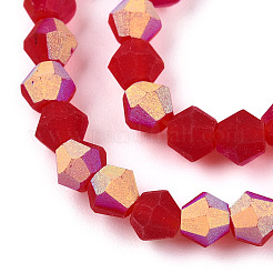 Imitate Austrian Crystal Bicone Frosted Glass Beads Strands&nbsp;EGLA-A039-T4mm-MB14