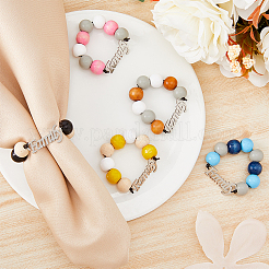 Word Family Wood Beaded Napkin Ring&nbsp;AJEW-PH01544