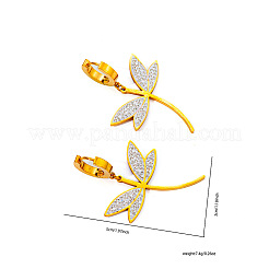 Dragonfly Stainless Steel Crystal Rhinestone Hoop Earrings&nbsp;FS-WGEBED8-02