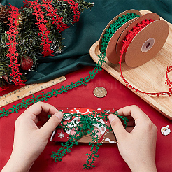 2 Rolls 2 Colors Christmas Snowflake Felt Lace Trim&nbsp;OCOR-PH0003-94