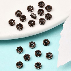 Brass Rhinestone Spacer Beads&nbsp;RB-A014-L4mm-01R-NF
