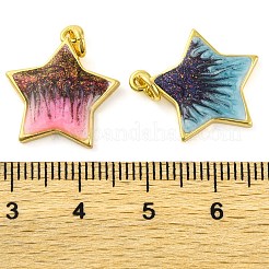 Brass Enamel Pendants&nbsp;KK-S401-15G
