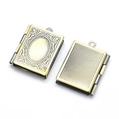Brass Locket Pendants&nbsp;KK-F717-39AB-NR