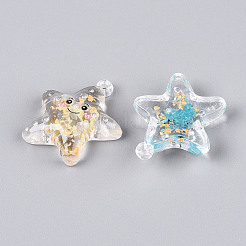Transparent Acrylic and Gold Foil Pendants&nbsp;TACR-T028-67