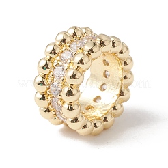 Eco-Friendly Rack Plating Brass Micro Pave Cubic Zirconia Beads&nbsp;KK-F835-27G