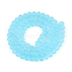 Baking Paint Frosted Glass Beads Strands&nbsp;X-FGLA-N003-6mm-02