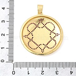 Brass Micro Pave Deep Pink Cubic Zirconia Pendants&nbsp;KK-I360-057G